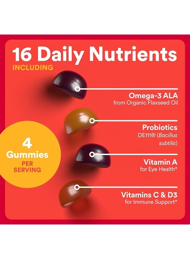 SmartyPants, Kids Organic, Multi & Omegas Gummies, Mixed Berry and Cherry, 120 Gummies - Image 3